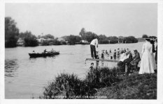Walton,bungalows,children paddling,river view